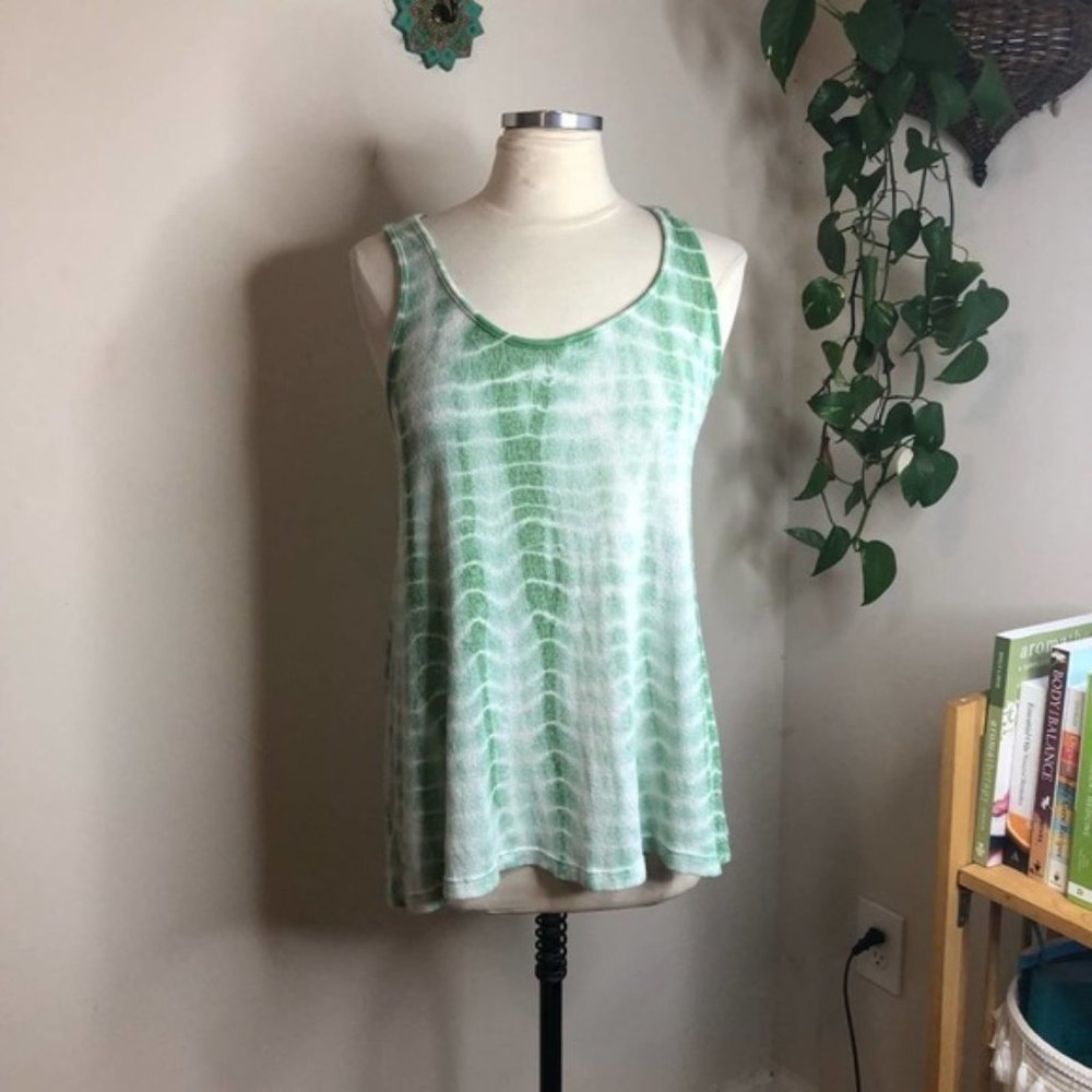 Anthropologie tie dye tank top green medium
